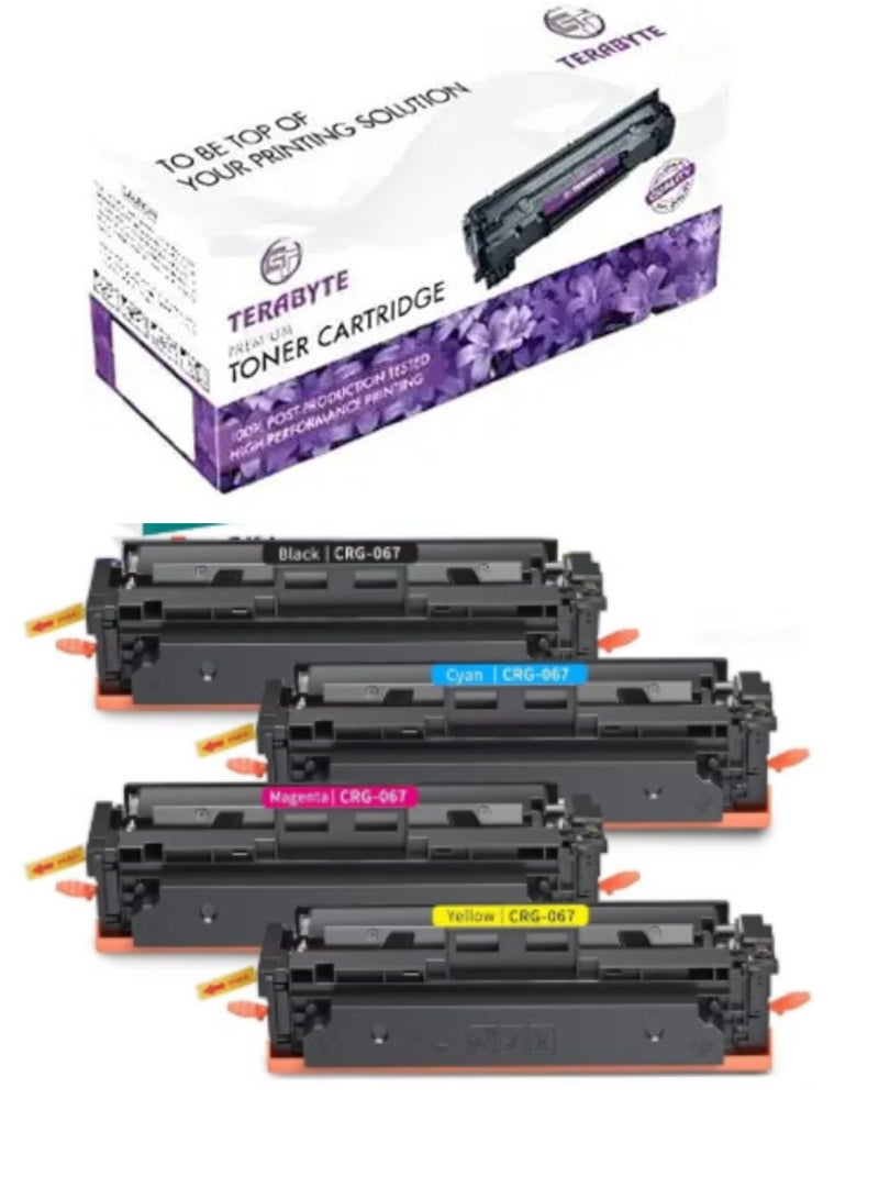 Terabyte 067 Compatible Toner Cartridge Replacement for Canon 067 067H i SENSYS MF655CDW MF657CDW LBP631CW LBP633CDW MF651CW Printer Black Cyan Yellow Magenta, 4 Pack - Image 1
